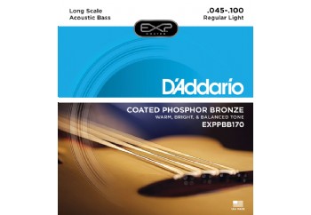D'Addario EXPPBB170 Coated Phosphor Bronze Acoustic, Long Scale, 45-100 Takım Tel - Akustik Bas Gitar Teli 045-100