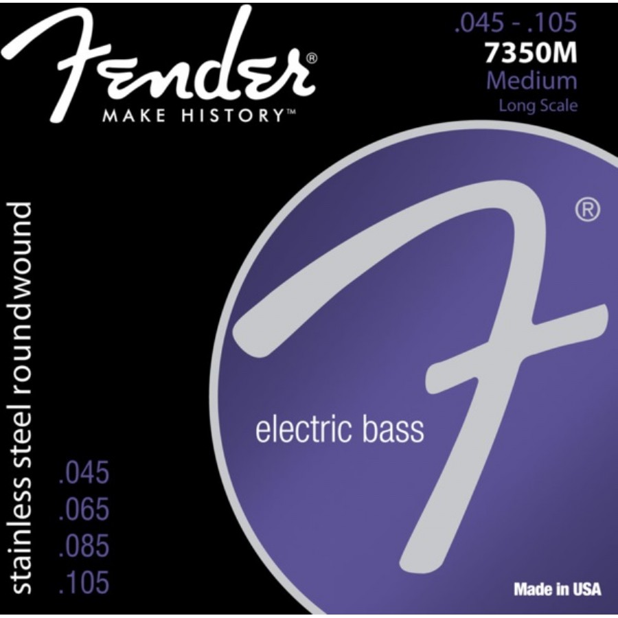 Fender Stainless Steel Roundwound 7350M Takım Tel Bas Gitar Teli 045-105