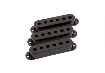 Fender Pickup Covers Stratocaster Black Plastic Set of 3 Black - 3'lü Manyetik Kapağı