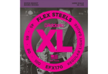 D'Addario EFX170 FlexSteels Bass, Light, 45-100, Long Scale Takım Tel -  Bas Gitar Teli 045-100