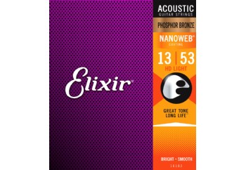 Elixir 16182 Nanoweb Coated HD LT Takım Tel - Akustik Gitar Teli 013-053