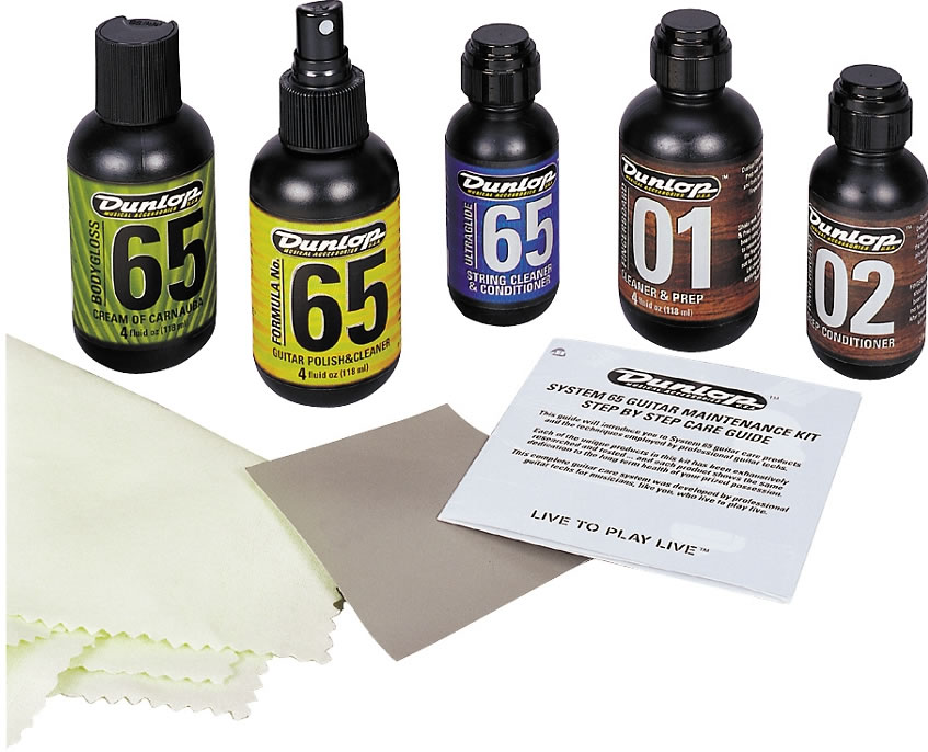 Dunlop System 65 Guitar Tech Kit – Lemon Oil, Polish, String