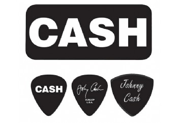 Jim Dunlop JCPT04H Johnny Cash Bold Heavy Pick Tin 6 Adet - Pena Seti