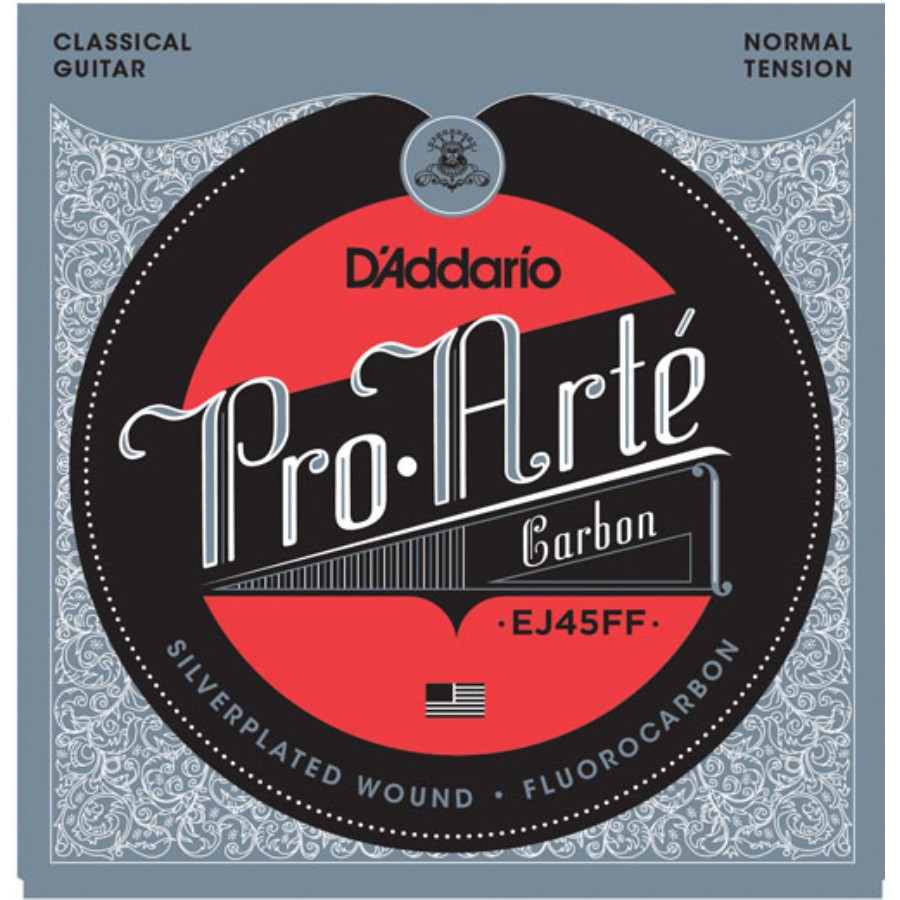 D'Addario EJ45FF Pro-Arté Carbon, Dynacore Basses, Normal Tension Takım Tel Klasik Gitar Teli