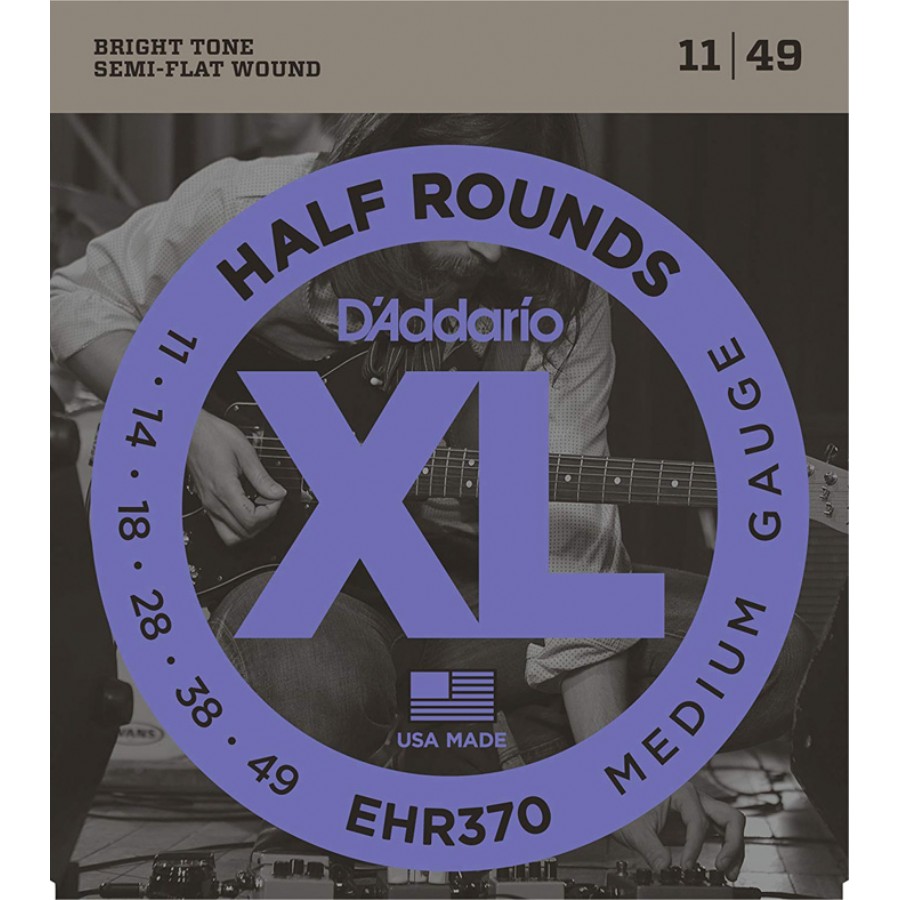 D'Addario EHR370 Half Rounds, Medium Takım Tel Elektro Gitar Teli 011-049