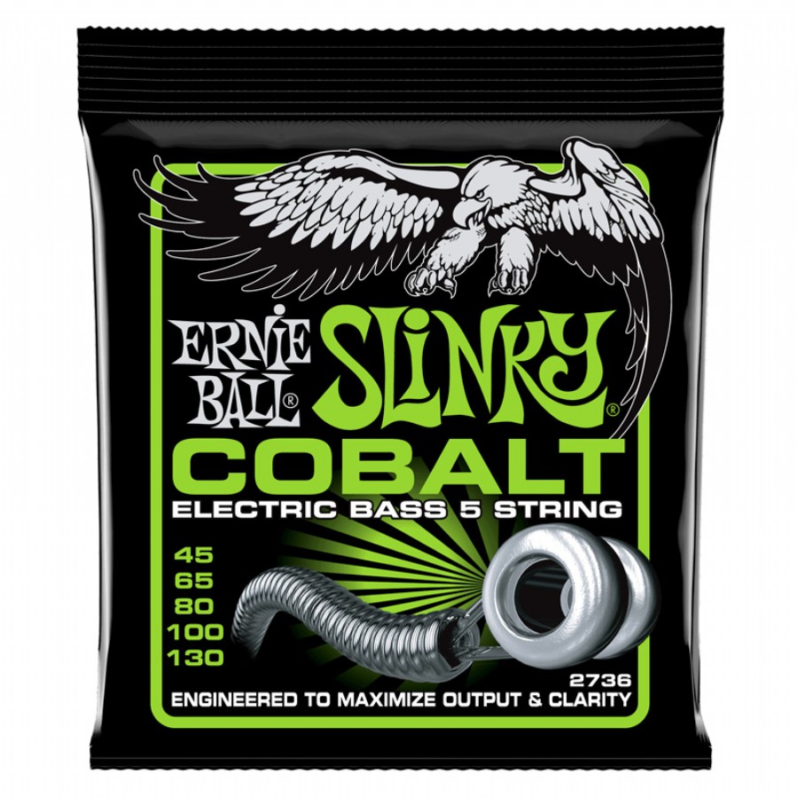 Ernie Ball 2736 Cobalt Regular Slinky Takım Tel 5 Telli Bas Gitar Teli 045-130