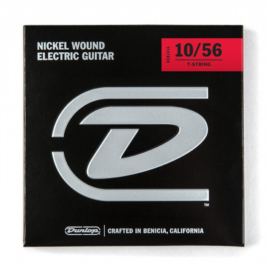 Jim Dunlop DEN1056 Electric Nickel Wound, Medium Light Takım Tel 7 Telli Elektro Gitar Teli 010-056
