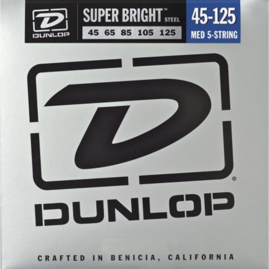 Jim Dunlop DBSBS45125 Super Bright Stainless Steel Takım Tel 5 Telli Bas Gitar Teli 045-125