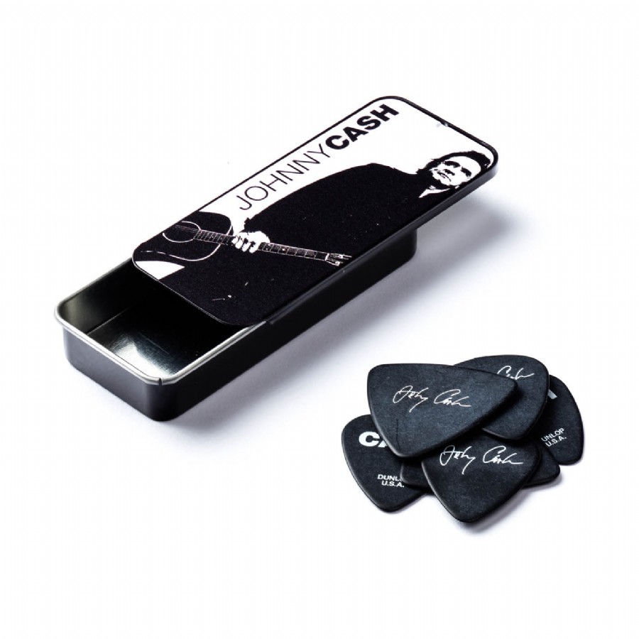 Jim Dunlop JCPT02H Johnny Cash Pick Tin 5 Adet Pena