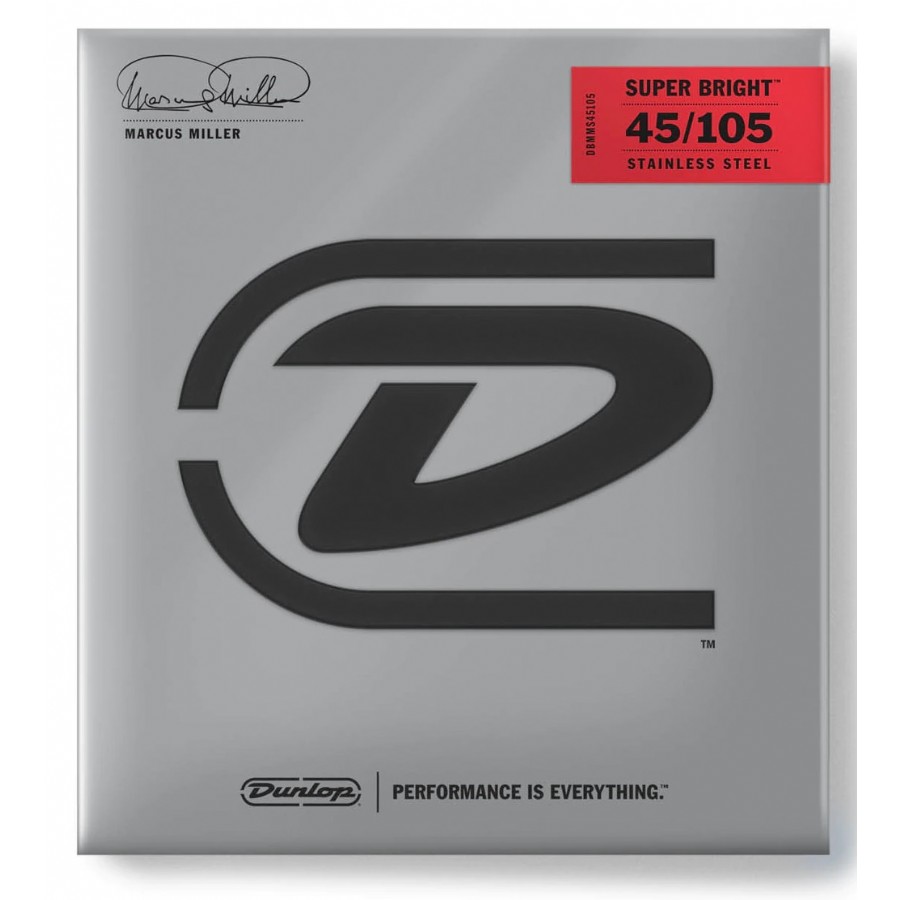 Jim Dunlop DBMMS45105 Marcus Miller Super Bright Bass Strings Takım Tel Bas Gitar Teli 045-105