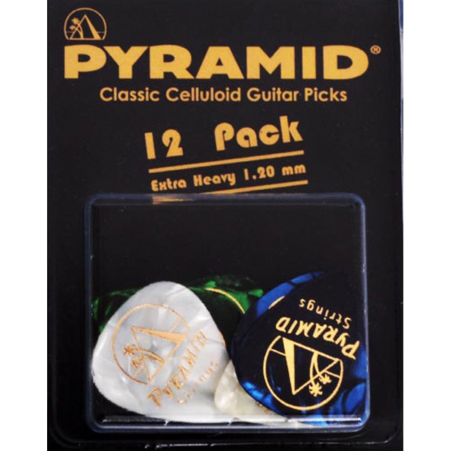 Pyramid Classic Celluloid Guitar Picks 12 Adet - 1.20 mm Extra Heavy Pena