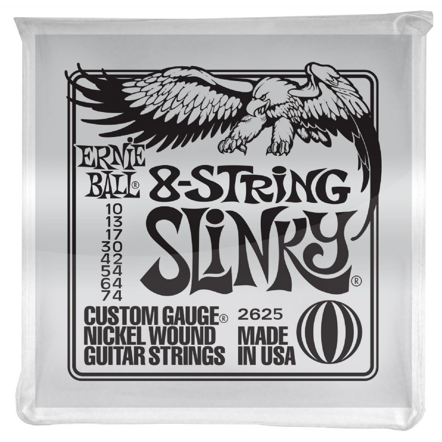 Ernie Ball P02625 Slinky Electric Nickel Wound 8 Telli Elektro Gitar Teli 010-74