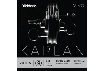 D'Addario Kaplan Vivo Series Violin String G (Sol) Medium Tek Tel - KV314 - Keman Teli
