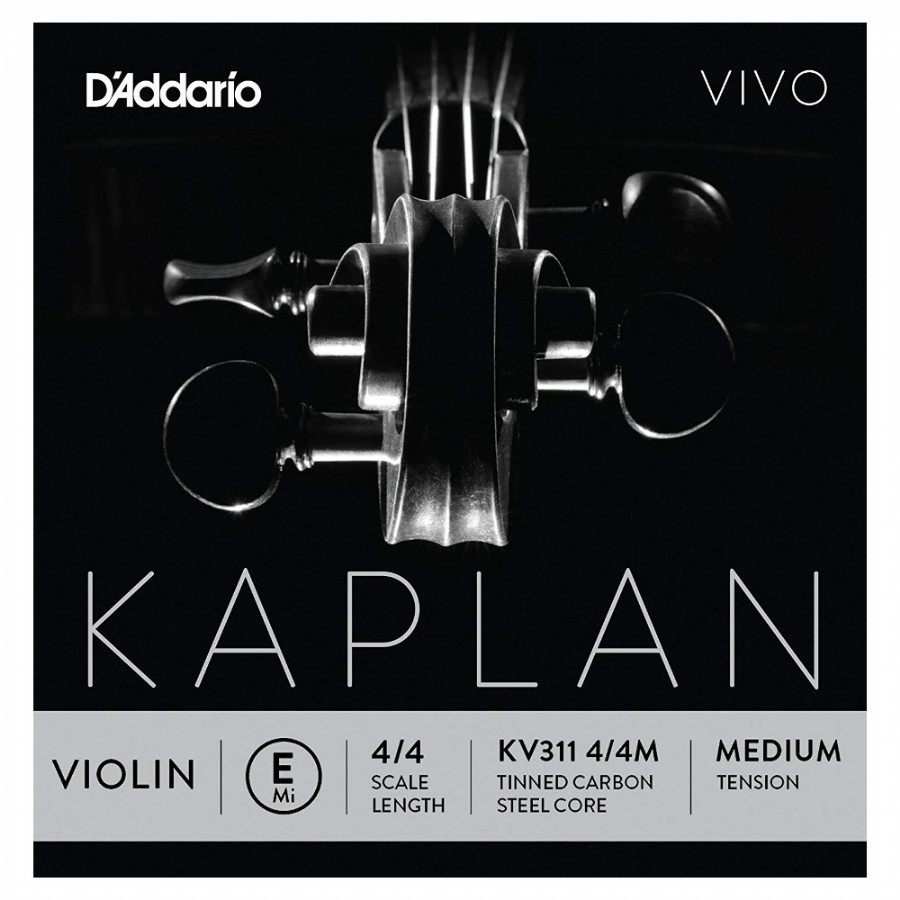 D'Addario Kaplan Vivo Series Violin String E (Mi) Medium Tek Tel - KV311 Keman Teli