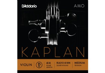 D'Addario Kaplan Amo Series Violin String KA313 4/4M Silver Wound Medium Tension D (Re) Tek Tel - Keman Teli