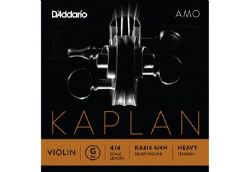 D'Addario Kaplan Amo Series Violin String KA314 4/4H Silver Wound Heavy Tension G (Sol) Tek Tel - Keman Teli