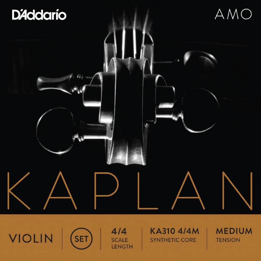 D'Addario Kaplan Amo Series Violin String KA310 4/4M Synthetic Core Medium Tension Set Takım Tel Keman Teli
