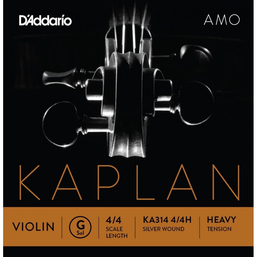 D'Addario Kaplan Amo Series Violin String KA314 4/4H Silver Wound Heavy Tension G (Sol) Tek Tel Keman Teli