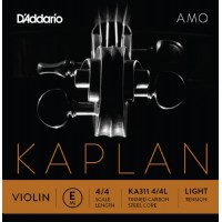 D'Addario Kaplan Amo Series Violin String KA311 4/4L Tinned Carbon Steel Core Light Tension E (Mi) Tek Tel