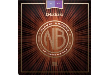 D'Addario NB1152 Nickel Bronze Acoustic Guitar Strings, Custom Light, 11-52 Takım Tel - Akustik Gitar Teli 011-052