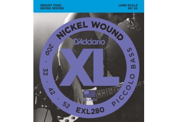 D'Addario EXL280 Nickel Wound Piccolo Bass, 20-52, Long Scale - Piccolo Bas Gitar Teli 020-052
