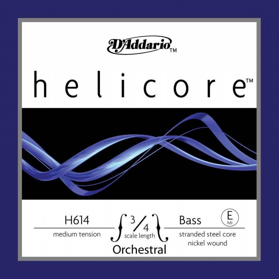 D'Addario Bowed H614 3/4M Helicore Orchestral Bass Single - Medium E (Mi) - Tek Tel Kontrbas Teli