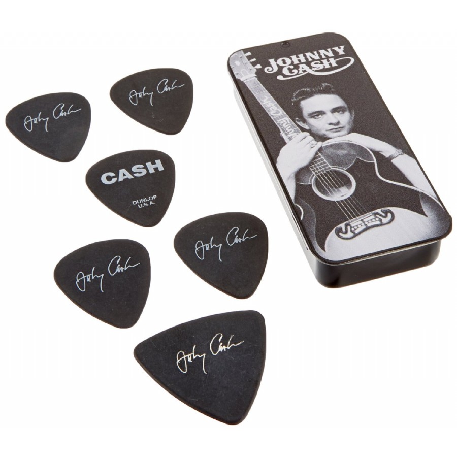 Jim Dunlop JCPT01M Johnny Cash Memphis Pick Tin Medium 5 Adet Pena