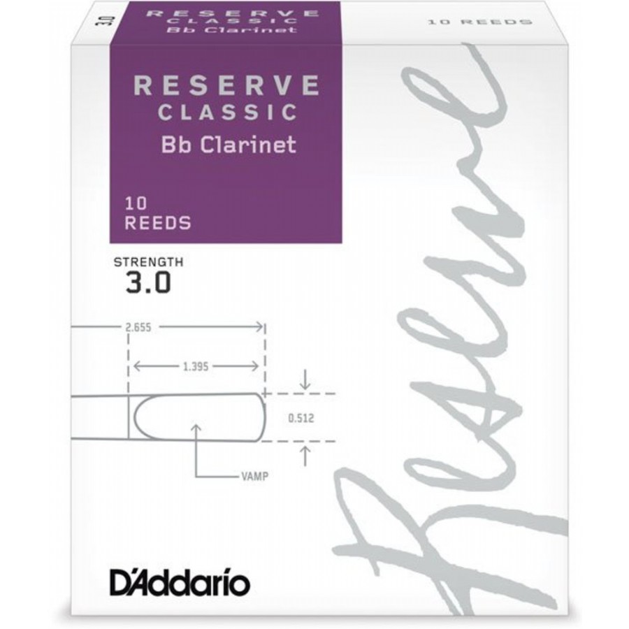 Rico Royal By DAddario DCT Reserve Classic Bb Clarinet Reeds 3 Bb Klarnet Kamışı