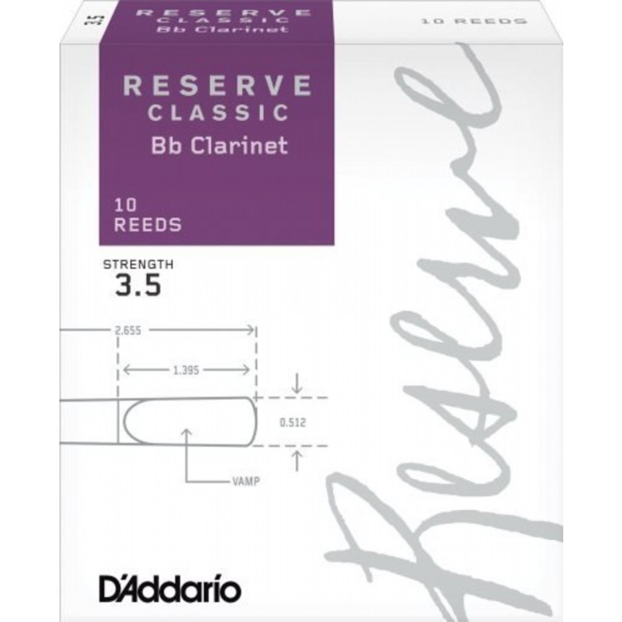 Rico Royal DCT Reserve Classic Bb Clarinet Reeds 3.5 Bb Klarnet Kamışı