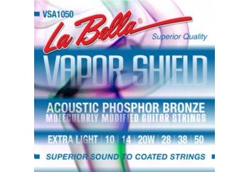 La Bella VSA1152 Vapor Shield Acoustic Guitar Strings, Custom Light Takım Tel - Akustik Gitar Teli 011-052