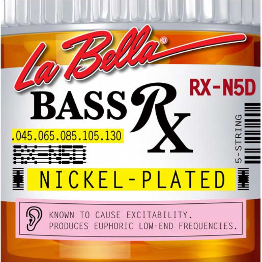 La Bella RX-N5D Rx Nickel-Plated Takım Tel 5 Telli Bas Gitar Teli 045-130
