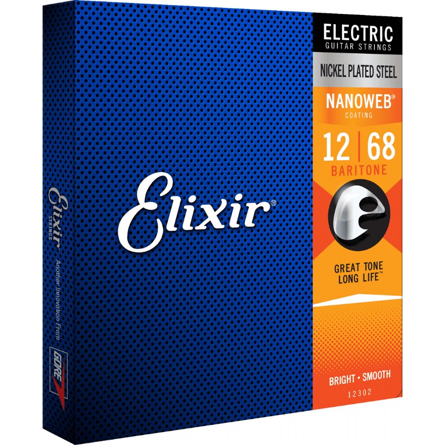Elixir Anti-Rust 12302 Nanoweb Baritone Takım Tel Elektro Gitar Teli 012