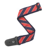 DAddario Woven Straps, Indie T20W1410 Tie Stripes - Blue & Red