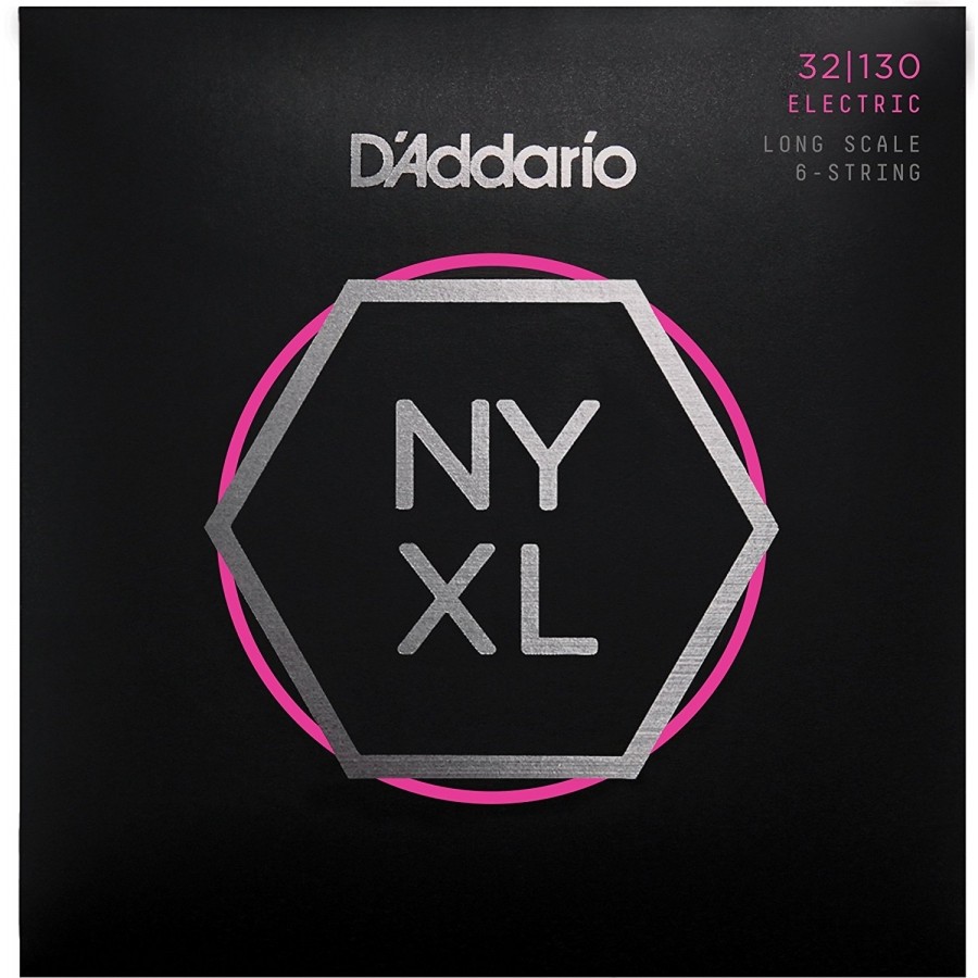 D'Addario NYXL32130, Set Long Scale, Regular Light 6-String, 32-130 Takım Tel 6 Telli Bas Gitar Teli 032-130