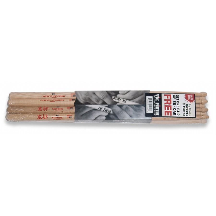 Vic Firth P5B 3-SHO5B - 5B Sticks Baget (4lü Paket)