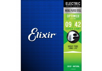 Elixir Electric Nickel Plated Steel With Optiweb Coating 19002 Takım Tel - Elektro Gitar Teli 009-042