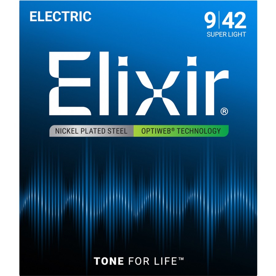 Elixir Electric Nickel Plated Steel With Optiweb Coating 19002 Takım Tel Elektro Gitar Teli 009-042