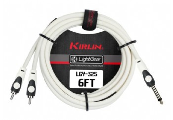 KIRLIN LGY-325-2 LightGear Y-Cable 2 metre - 1/4 inch Mono Plug - 2x RCA Plug (2mt)