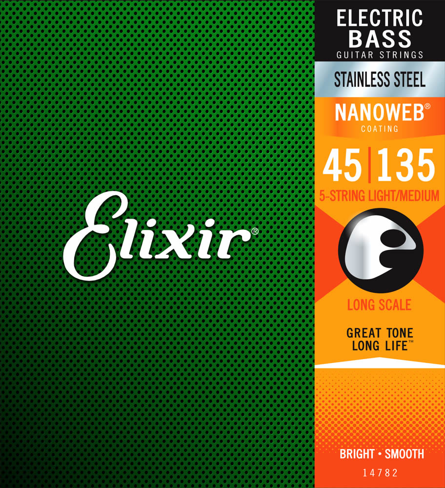 elixir bass strings 5 stainless steel