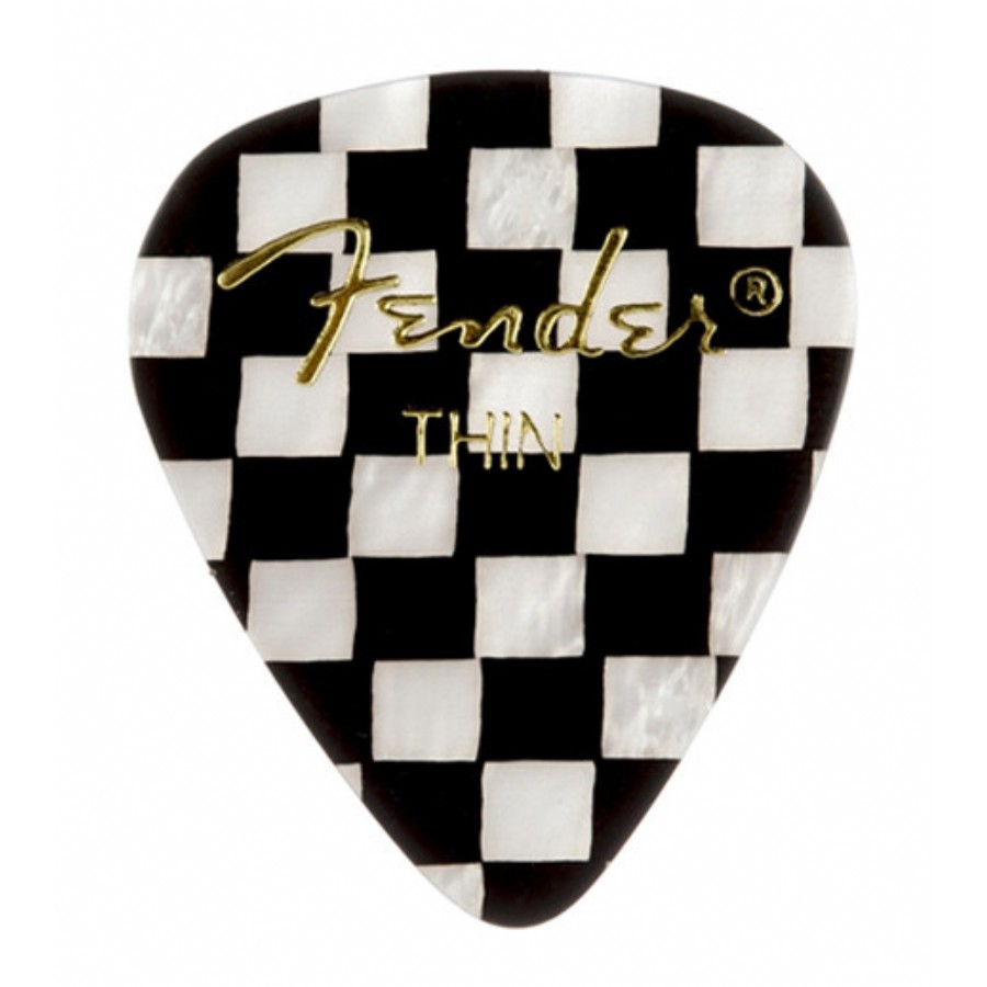 Fender 351 Shape Graphic Picks Checker - Thin - 1 Adet Pena