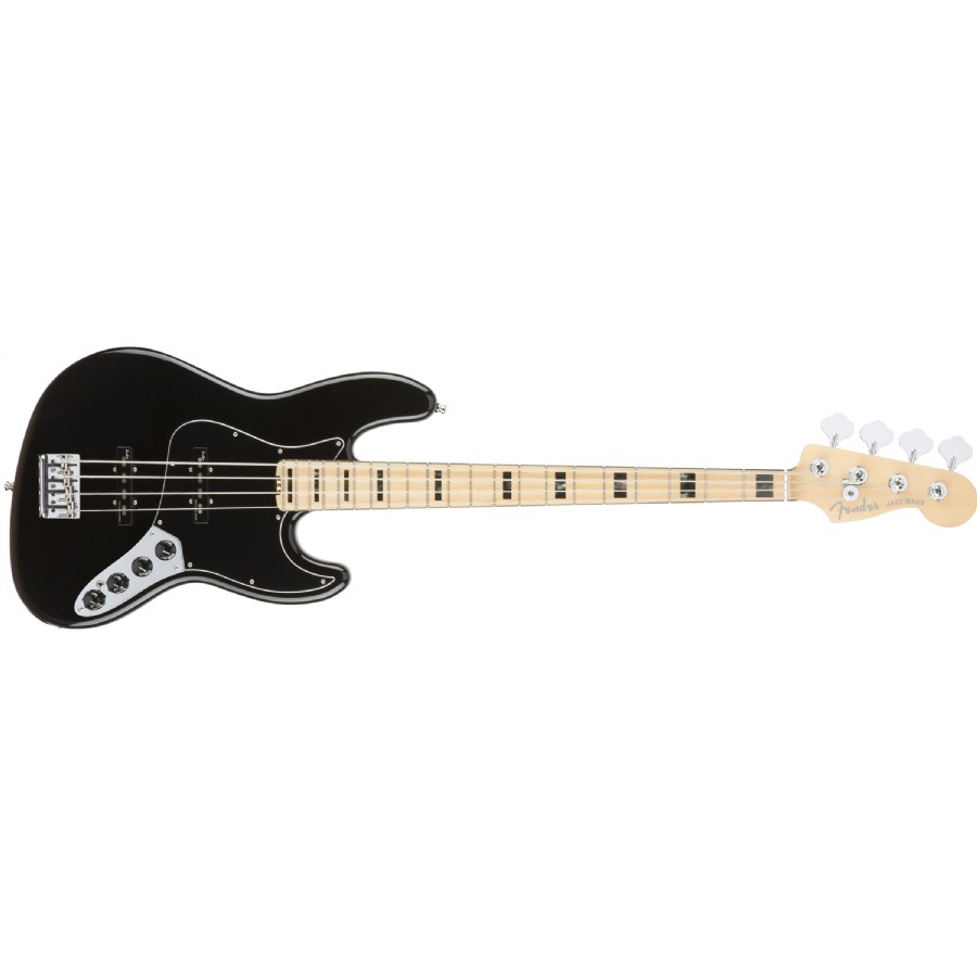 Fender American Elite Jazz Bass Black - Maple Bas Gitar