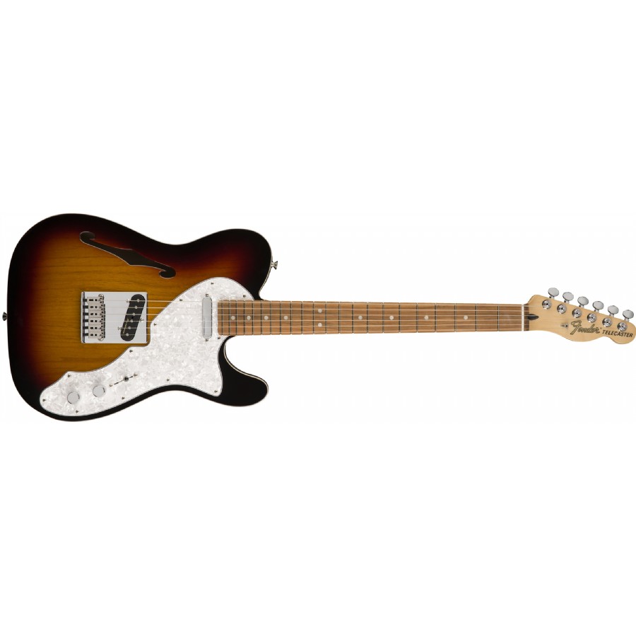 Fender Deluxe Telecaster Thinline 3-Color Sunburst - Pau Ferro Elektro Gitar