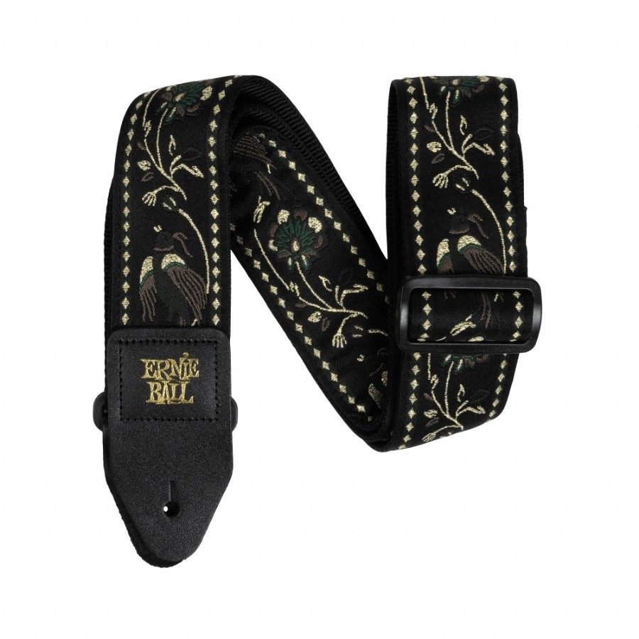 Ernie Ball Jacquard Guitar Straps P05372 - Black Pleasant Pheasant Gitar Askısı