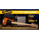 Squier Stop Dreaming Start Playing Set Affinity Precision Bass Fender Rumble 15 Brown Sunburst - Maple