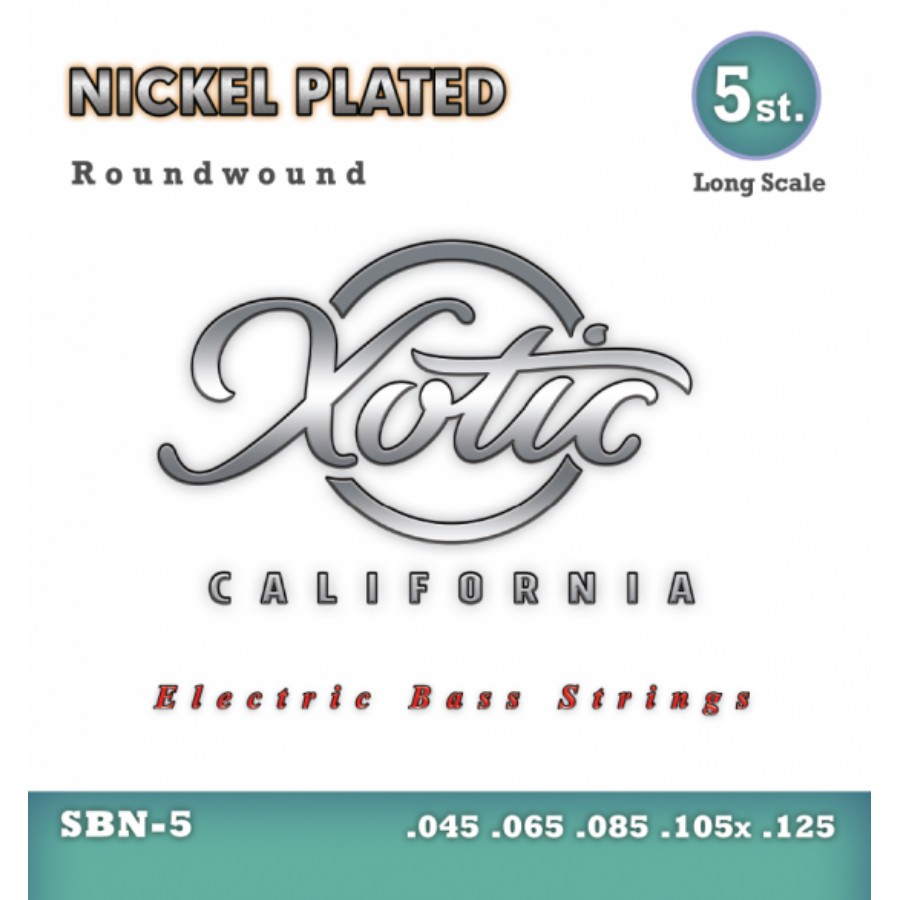 Xotic SBN-5 Nickel Plated Takım Tel 5 Telli Bas Gitar Teli 045-0125