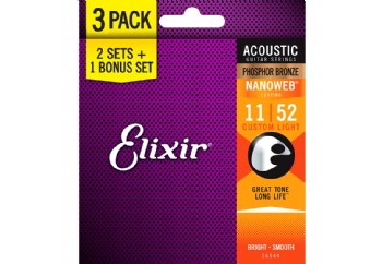 Elixir 16544 Phosphor Bronze Custom Light - Akustik Gitar Teli 011-052 (3 Set) Yorumları