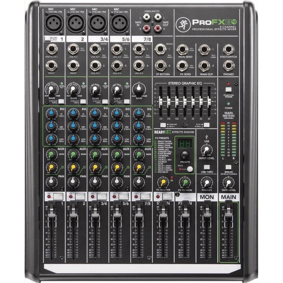 Mackie ProFX8v2 Mixer with USB and Effects Mikser