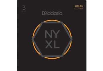 D'Addario NYXL1046-3P Regular Light NYXL Nickel Wound Multi-Pack - Elektro Gitar Teli 010 (3 Set)