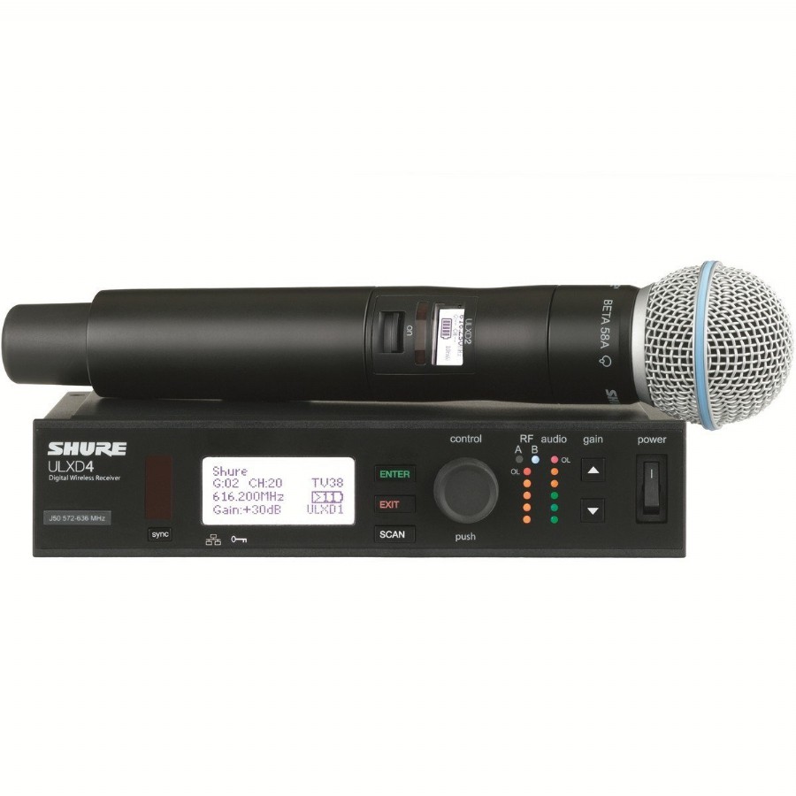 Shure ULXD24/B58 Handheld Wireless System Telsiz Mikrofon Sistemi (Wireless-Kablosuz)