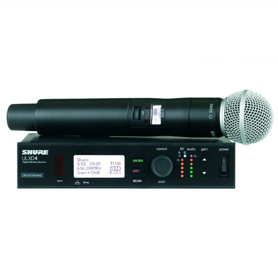 Shure ULXD24/SM58 Handheld Wireless System Telsiz Mikrofon Sistemi (Wireless-Kablosuz)